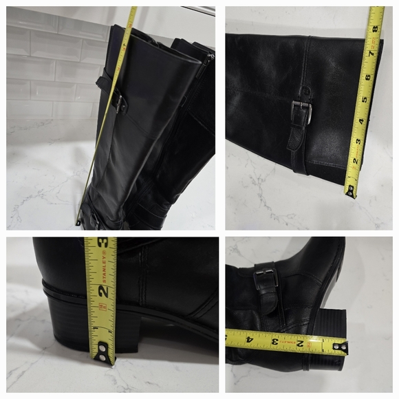 Bandolino Coppa Black Leather Side Zip Knee Harness Riding Boots Women's Size 8M - Picture 13 of 16